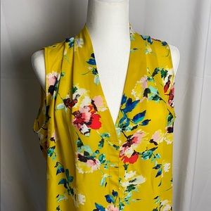 Rose & Olive Yellow Floral Sleeveless Blouse
